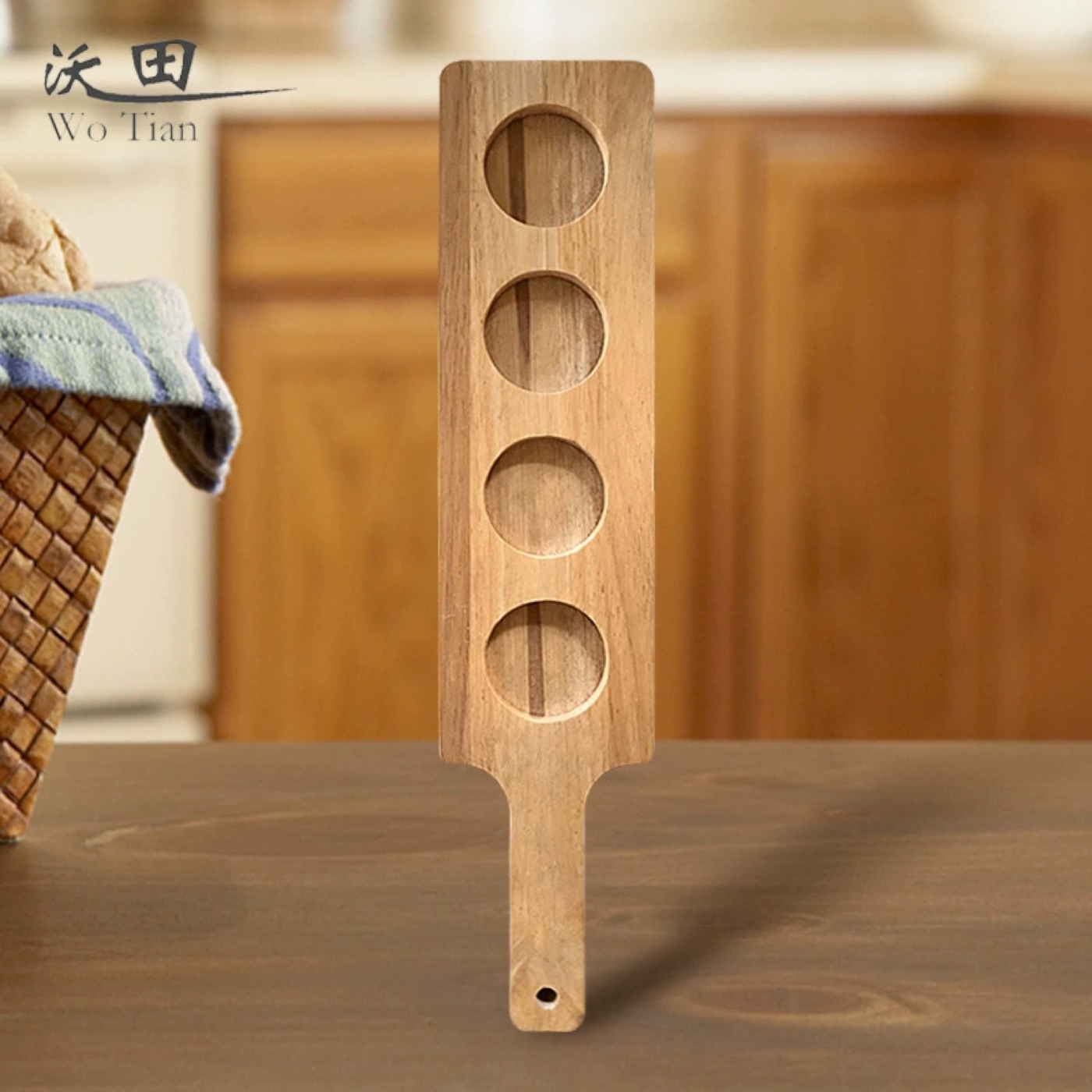 Wooden wine glass holder